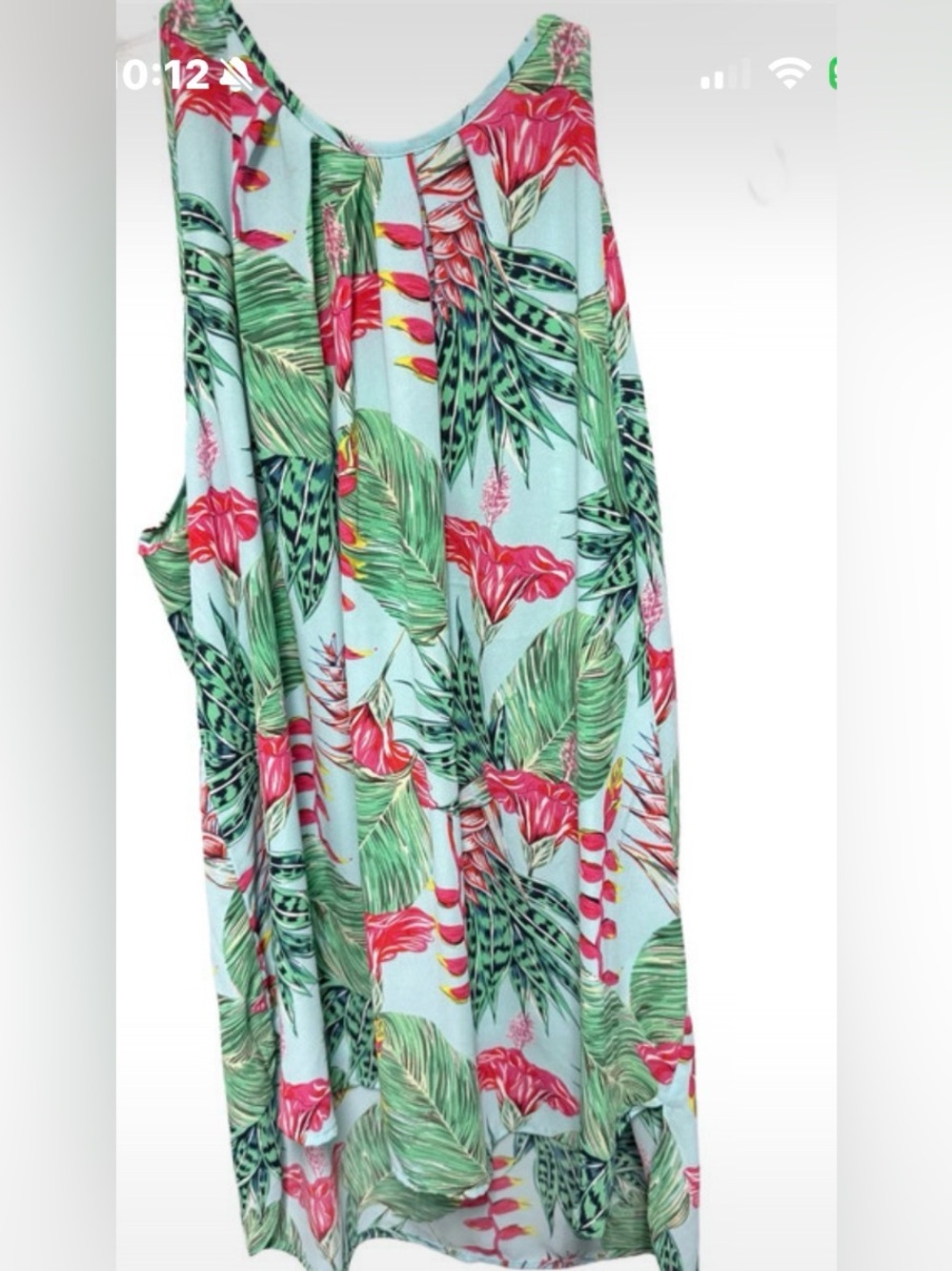 Saint Tropez West Women's XL Sleeveless Halter Neck Tropical Flora Top boho